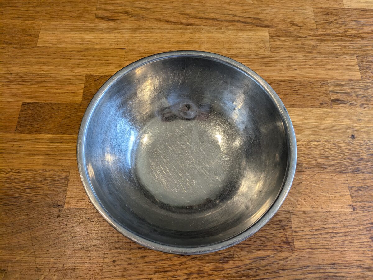 A bowl to marinate the chicken for thai satay