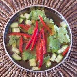 Thai cucumber relish the perfect side for fish cakes