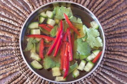 Thai cucumber relish the perfect side for fish cakes