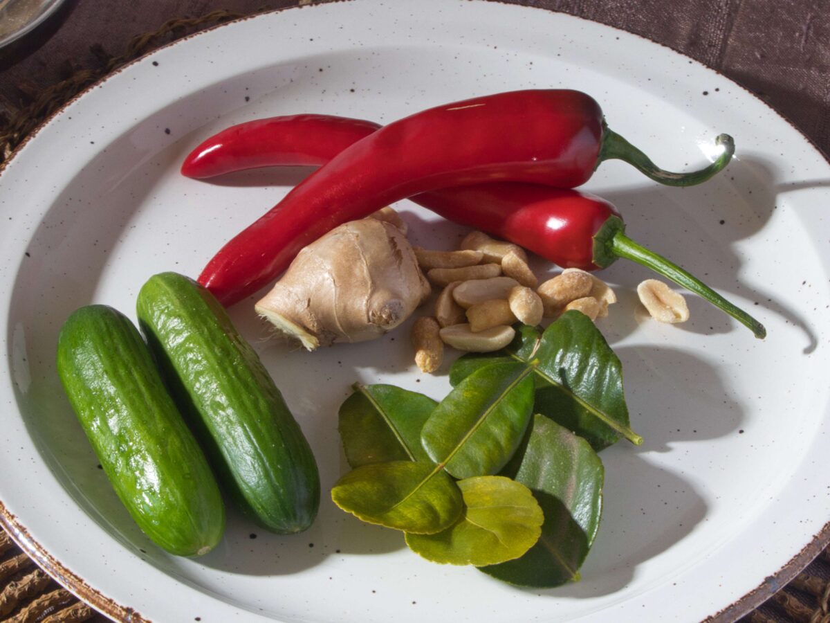 ingredients for adding to cucumber relish